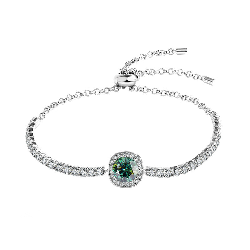 Square Radiance Sterling Silver Moissanite Bracelet