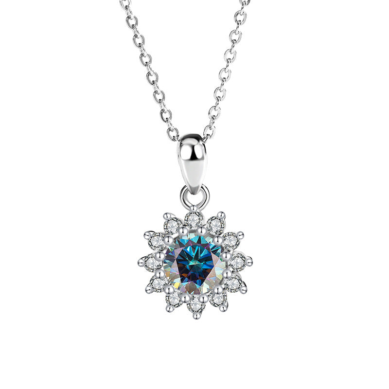 Snowflake Sterling Silver Moissanite Pendant