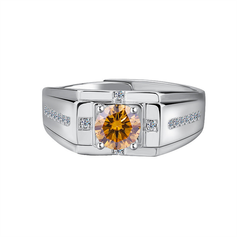 Regal Brilliance Ring 925 sterling silver lab diamond moissanite for men
