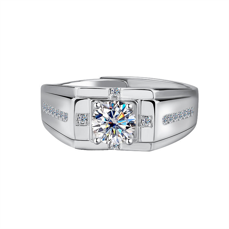 Regal Brilliance Ring 925 sterling silver lab diamond moissanite for men