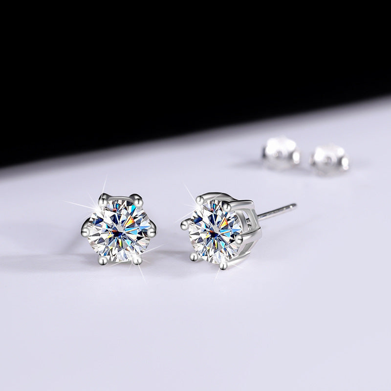 Complete moissanite jewelry gift set – Royal Elegance Moissanite Silver Earrings for Woman