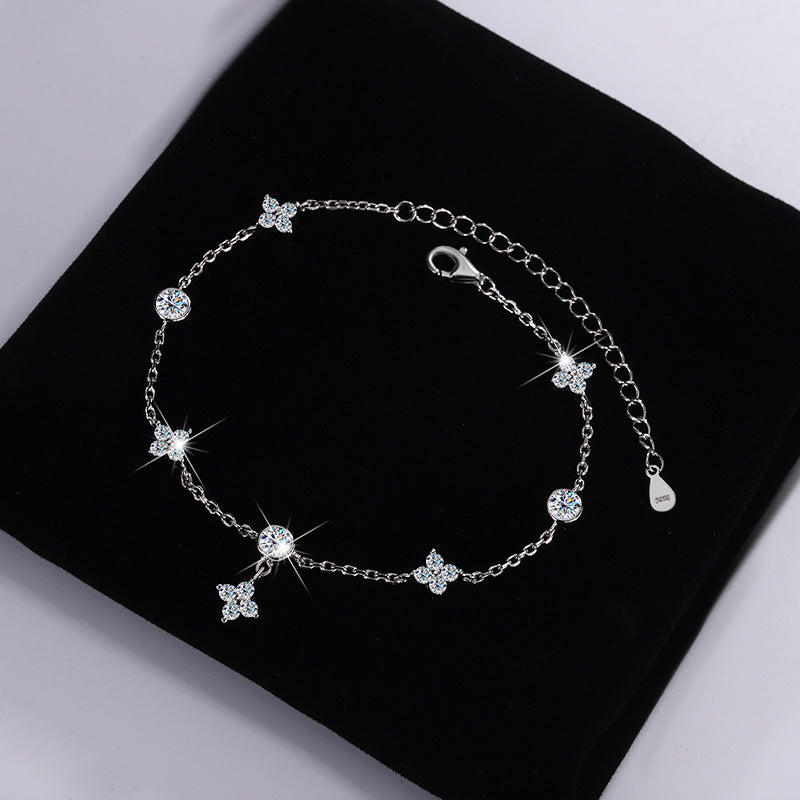 Silver Bracelet with Charms and Stones