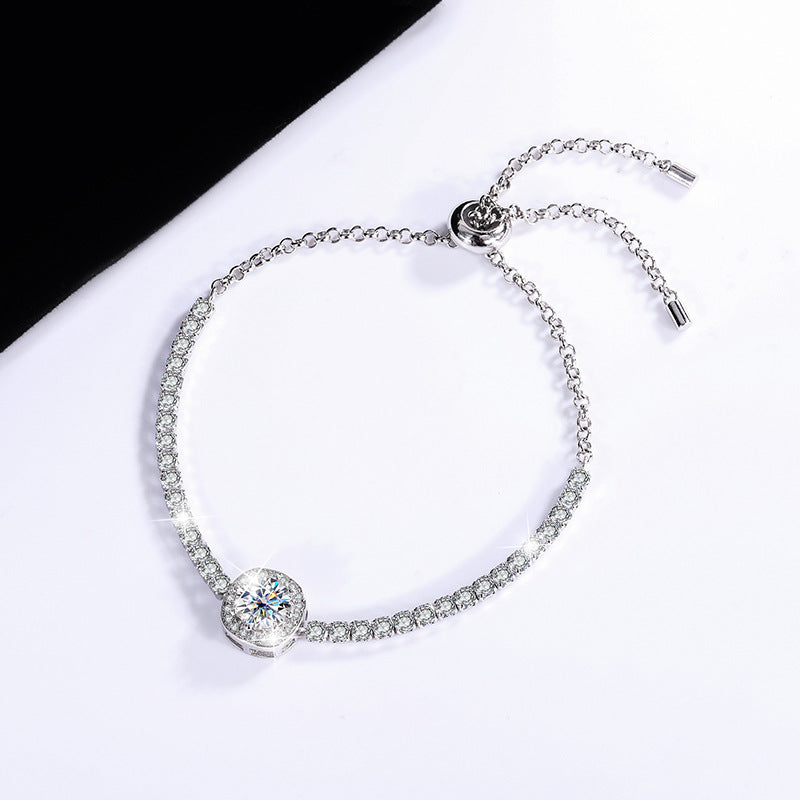 Square Radiance Sterling Silver Moissanite Bracelet