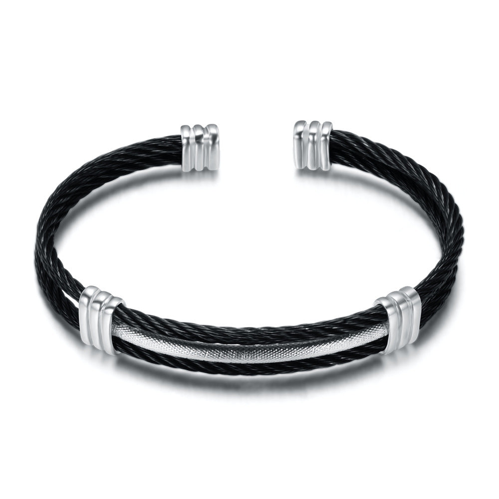 Elegant silver bracelet for women – Braided Stainless Steel Bracelet with Gold Elements for Man