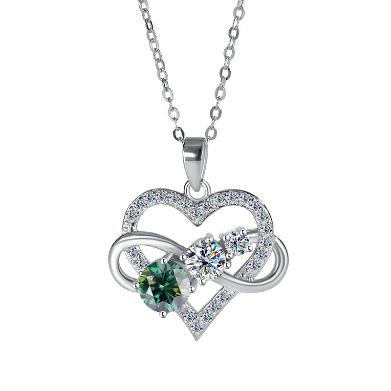 Radiant Heart Sterling Silver Moissanite Necklace